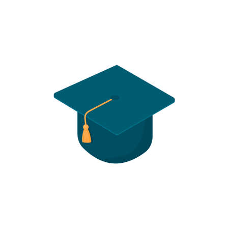 Graduate cap isolated icon on white background.のイラスト素材
