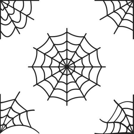 Set of spider webs on a white background.のイラスト素材