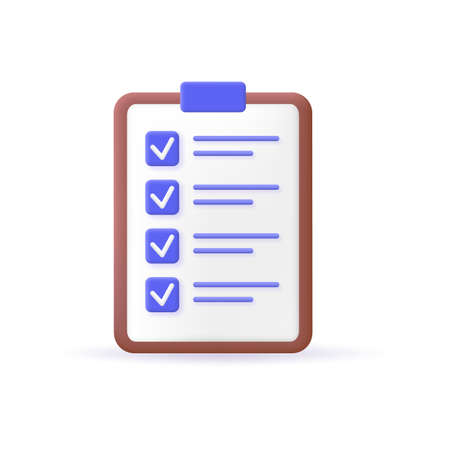 Checklist icon on paper with clipboard isolated on white background. Successful completion of business tasks.のイラスト素材