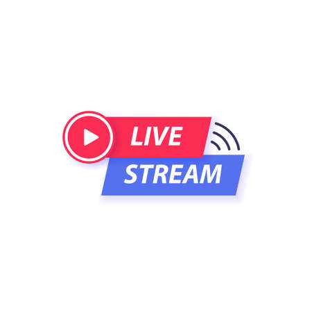 template for online broadcasting, television, cinema, media, radio and live broadcasts in social networks isolated on white background.のイラスト素材