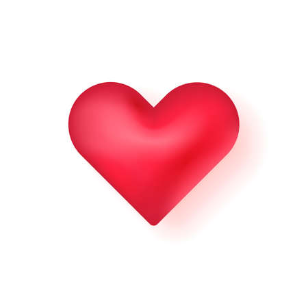 3D heart icon isolated on white background. Concept of social networks.のイラスト素材