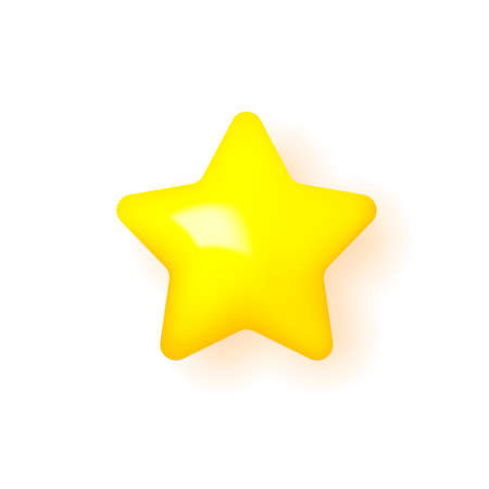 3d star icon isolated on white background. Concept of social networks.のイラスト素材