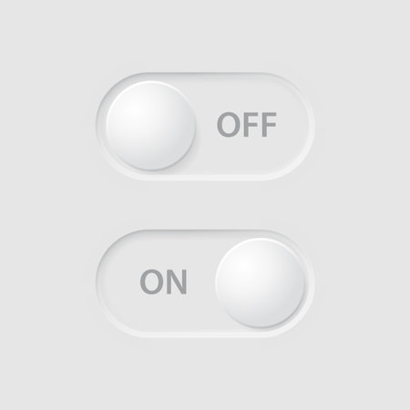 Slider with on and off mode. Neomorphism element design for user interface.のイラスト素材