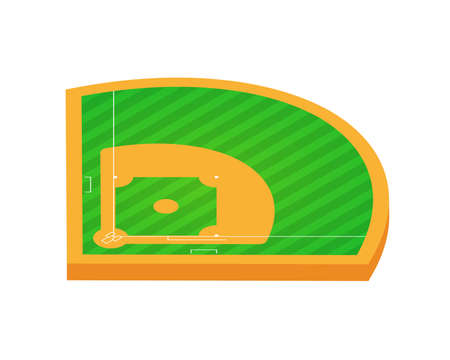 Baseball field isolated on white background. Sports ground for active recreation.のイラスト素材