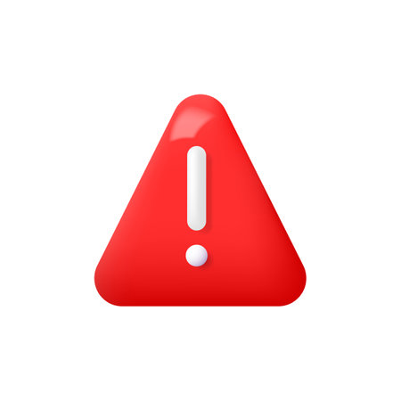 Red warning sign isolated on white background.のイラスト素材