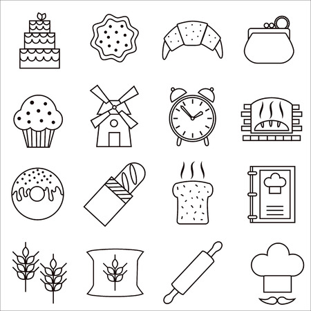 Bakery icons.のイラスト素材