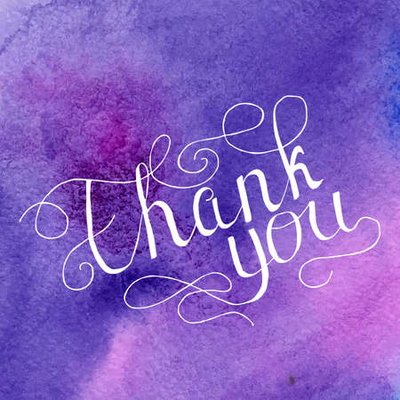 Thank you vector card with hand written textのイラスト素材