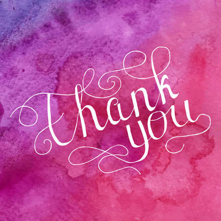 Thank you vector card with hand written textのイラスト素材