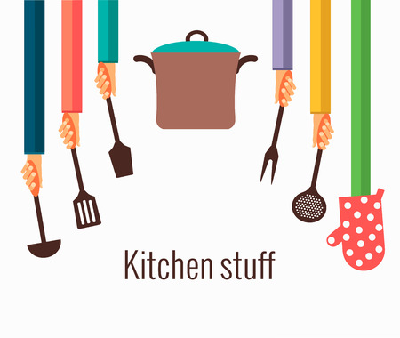 Flat concept for cookingのイラスト素材