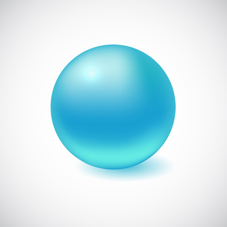 Blue 3D sphere isolated on white. Vector illustration for your designのイラスト素材