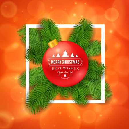 Merry Christmas greetings logo on colorful background. Christmas design made in vectorのイラスト素材