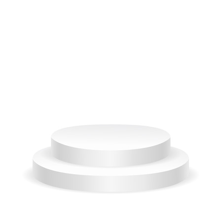Empty white round podium isolated on white backgroundのイラスト素材