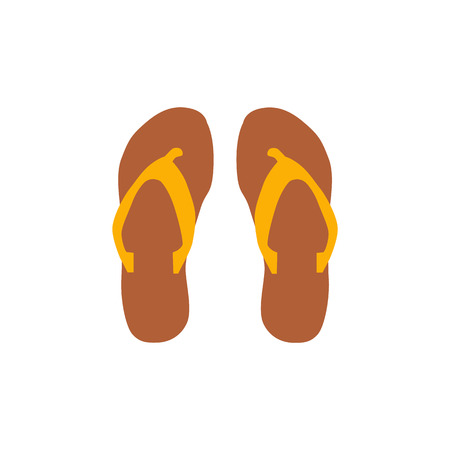 Beach slippers icon vector illustration Beach slippers icon isolated. Beach slippers summer symbol. Beach slippers for traveling design. Summer time vacation Beach slippers icon isolatedのイラスト素材