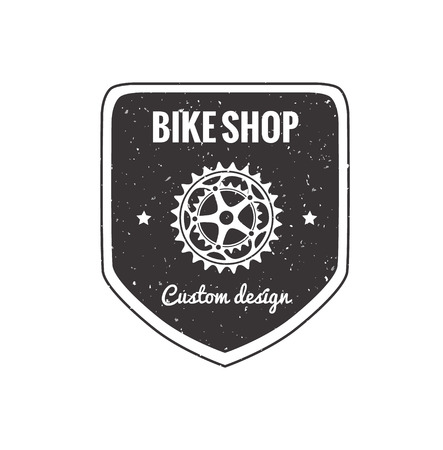 Bike badge outline illustrationのイラスト素材