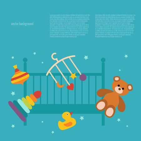 Baby care concept with toy elementsのイラスト素材