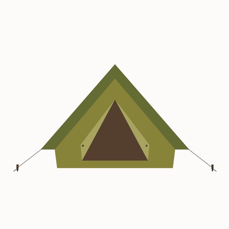 Illustration for Camp tent icon. Isolated camping tent icon vector. Travel equipment tourism camp tent illustration for explore camping design - Royalty Free Image