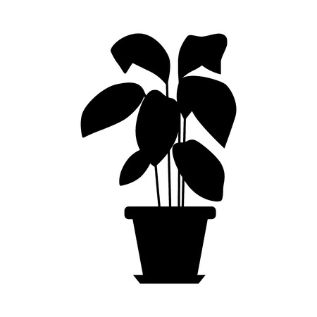 Potted plant isolated. Vector flat plant pot illustration. Concept of flat flower pot. Colorful plant in pot for your design. Home flower pot iconのイラスト素材