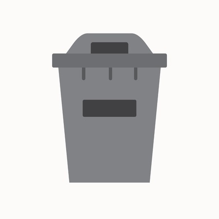 Waste sorting garbage bin isolated vector. Waste management and recycle concept with waste bin isolated. Separation of waste trash bin isolated. Sorting recycling waste can. Gray garbage can vector.のイラスト素材