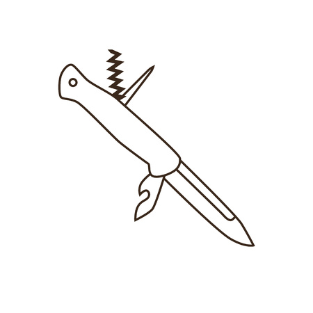 Camping penknife icon. Isolated tourism penknife icon vector. Travel equipment tourism camp penknife illustration for explore camping designのイラスト素材