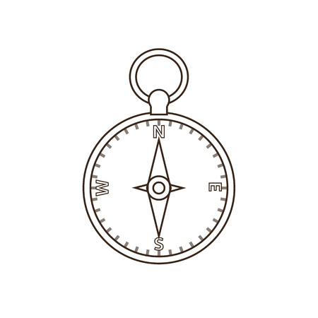 Tourism compass icon. Isolated camp compass icon vector. Travel equipment tourism camp compass illustration for explore camping designのイラスト素材