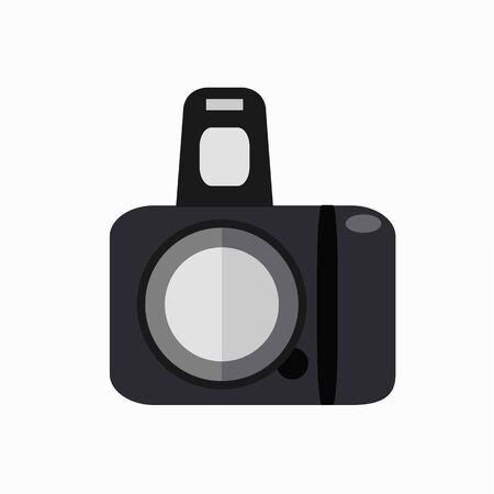 Colorfu photo camera isolated illustration. Vector photo camera icon made in flat style.のイラスト素材