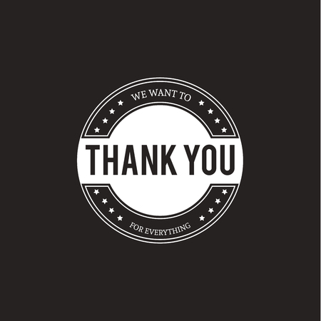 Set of badges with thank you graphics and design elements. Vector thankful labels and logo for gratitude, branding, advertisement. Template of logo and badges with thank you designのイラスト素材