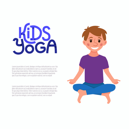 Yoga kids posesのイラスト素材