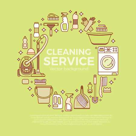 Household cleaning suppliesのイラスト素材