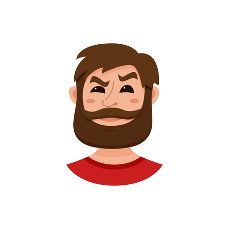 Beard men facial expressionのイラスト素材