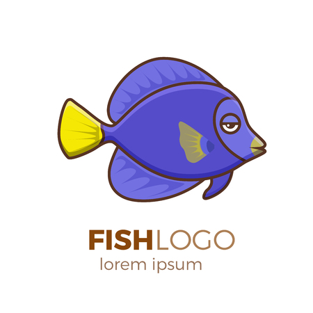 Cute fish illustration icon.のイラスト素材