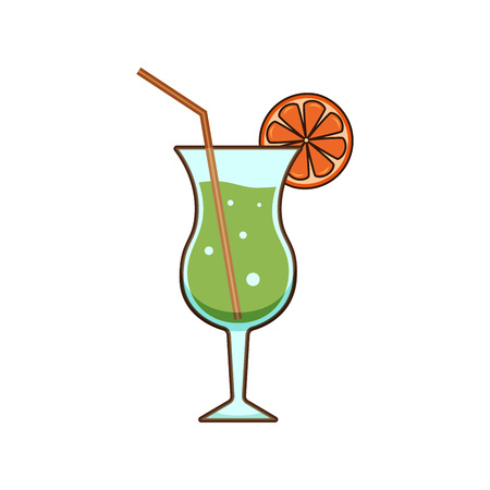 Alcohol drinks and cocktails icon in filled outline design style. Cocktail glass with drink icons for menu, web and graphic design. Vector illustration.のイラスト素材
