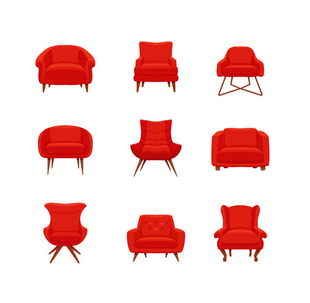 Armchair colorful cartoon illustrationのイラスト素材