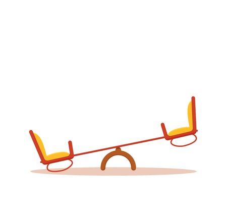 Kid s playground colorful cartoon vector illustration. City park children s illustration design elements: swings, a slide, a sandpit. School yard background for web, banners, advertising, flyersのイラスト素材