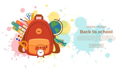 Back to school colorful vector concept.のイラスト素材