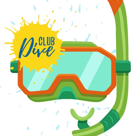 Snorkeling and diving center vector logo illustrationのイラスト素材