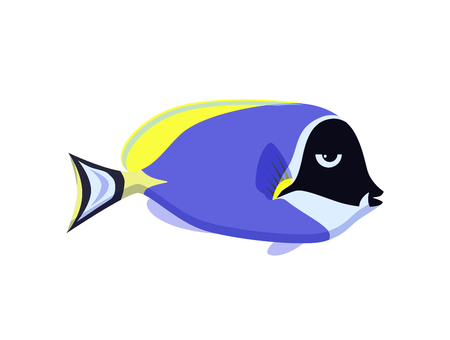 Cute fish vector illustration icons set. Tropical fish, sea fish, aquarium fishのイラスト素材