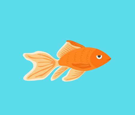 Vector aquarium golden fish silhouette illustrationのイラスト素材