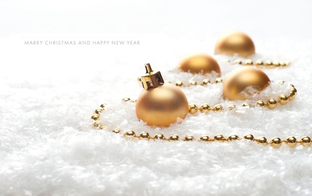 Christmas balls in the snow