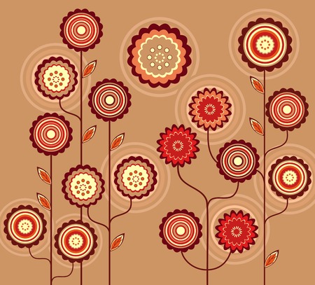 Floral ornament retro styleのイラスト素材