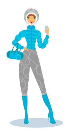 Fashionable winter girlのイラスト素材