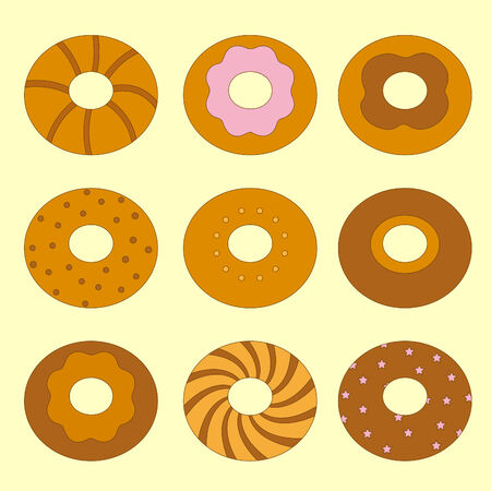 Bagels setのイラスト素材