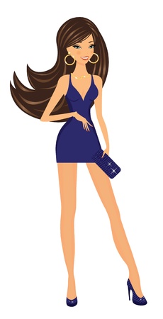 Chic party girlのイラスト素材