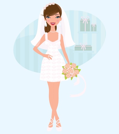Elegant bride posingのイラスト素材