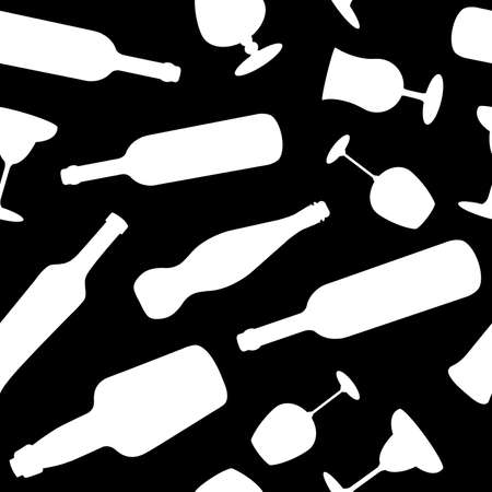 Bottles and glasses seamless patternのイラスト素材