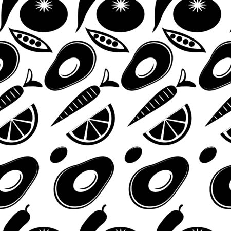 Vegetables seamless patternのイラスト素材