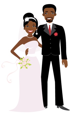 African American weddingのイラスト素材