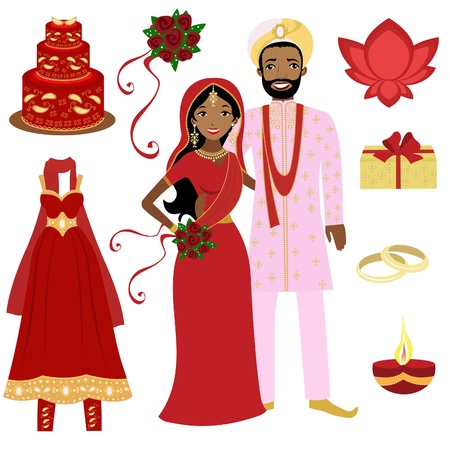 Indian wedding collectionのイラスト素材