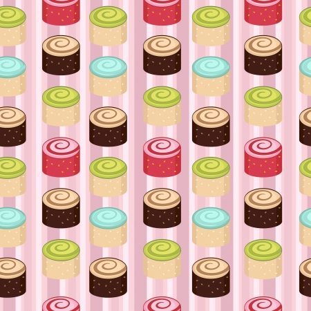 Seamless colorful cakes patternのイラスト素材