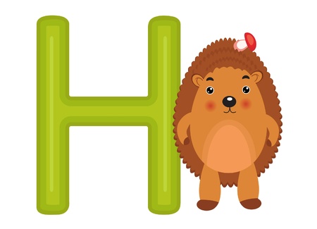 H is for hedgehogのイラスト素材