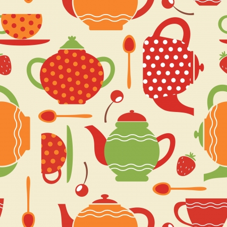 Tea seamless patternのイラスト素材